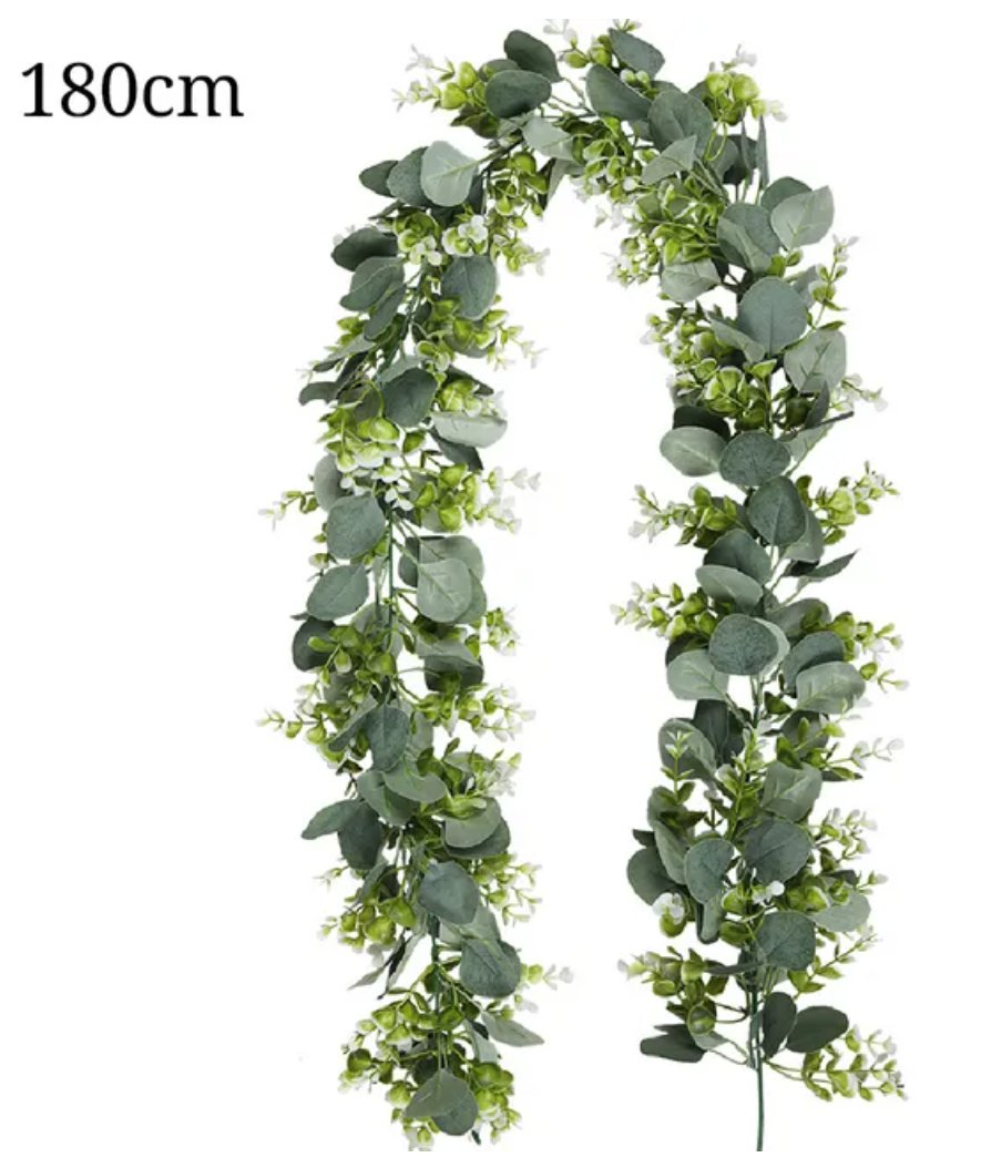 6' Long Faux Silk Eucalyptus Garland - Elysian-Shop